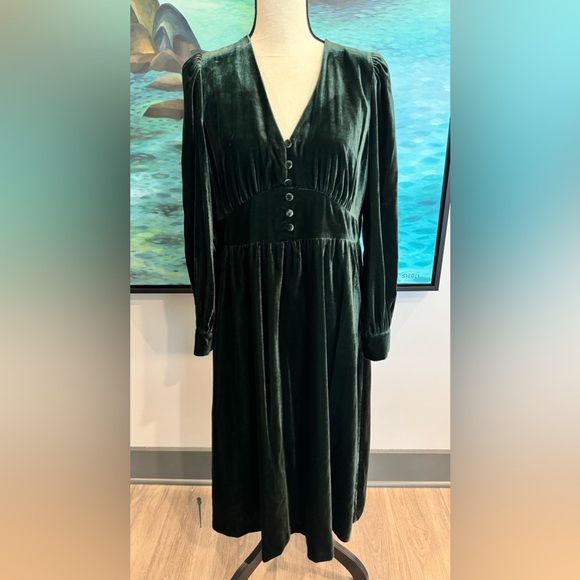Boden Elise Velvet Midi Dress Size 12P - Picture 3 of 12